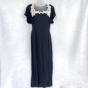 Navy Blue with Lace Collar Dress. This could easily be shortened.